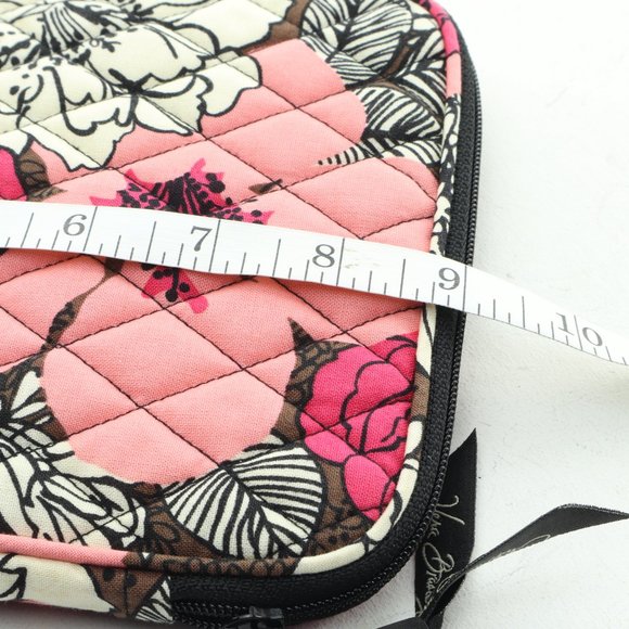 Vera Bradley Mocha Rouge Floral Tablet Sleeve Cosmetic Bag 7x9x1 * Like New - Picture 8 of 13